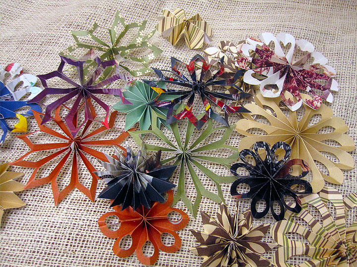 Flower-Shaped Paper Ornaments
